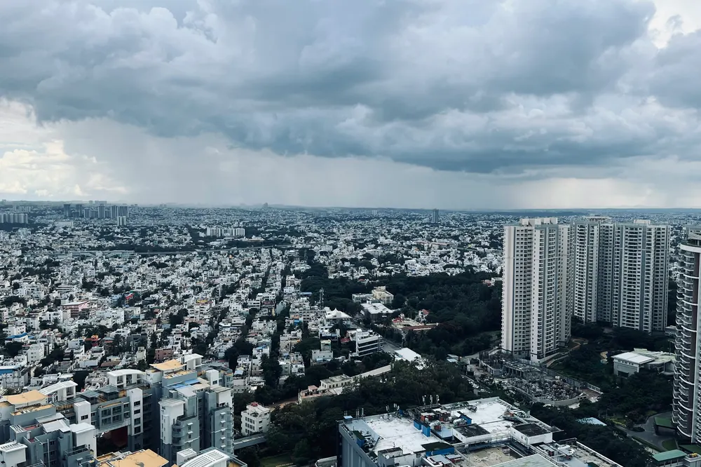 Aerial view over Bengaluru